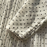 White Crinkle Chiffon Dot Mini Dress