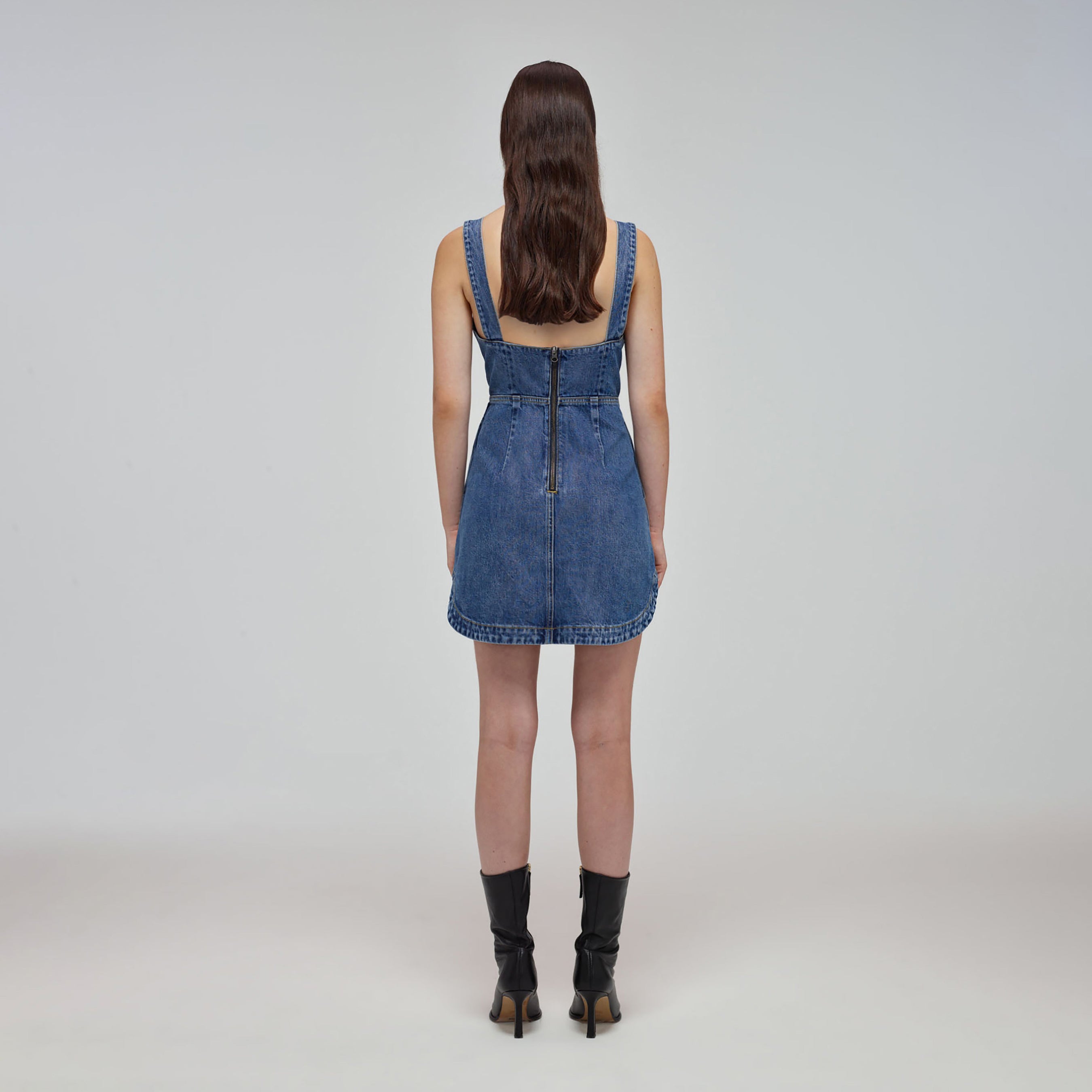 Blue Denim Bow Mini Dress