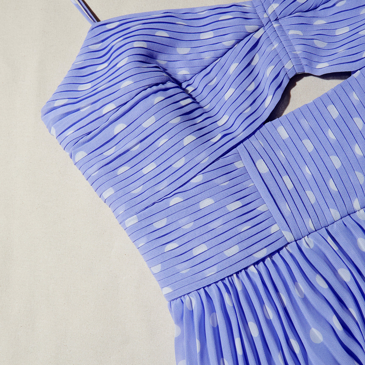Lilac Polka Dot Tiered Chiffon Midi Dress
