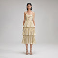 Metallic Jacquard Midi Dress