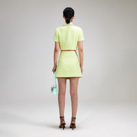 Lime Boucle Mini Skirt