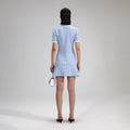 Blue Lurex Knitted Mini Dress