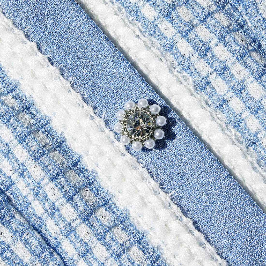 Blue Lurex Knitted Mini Dress