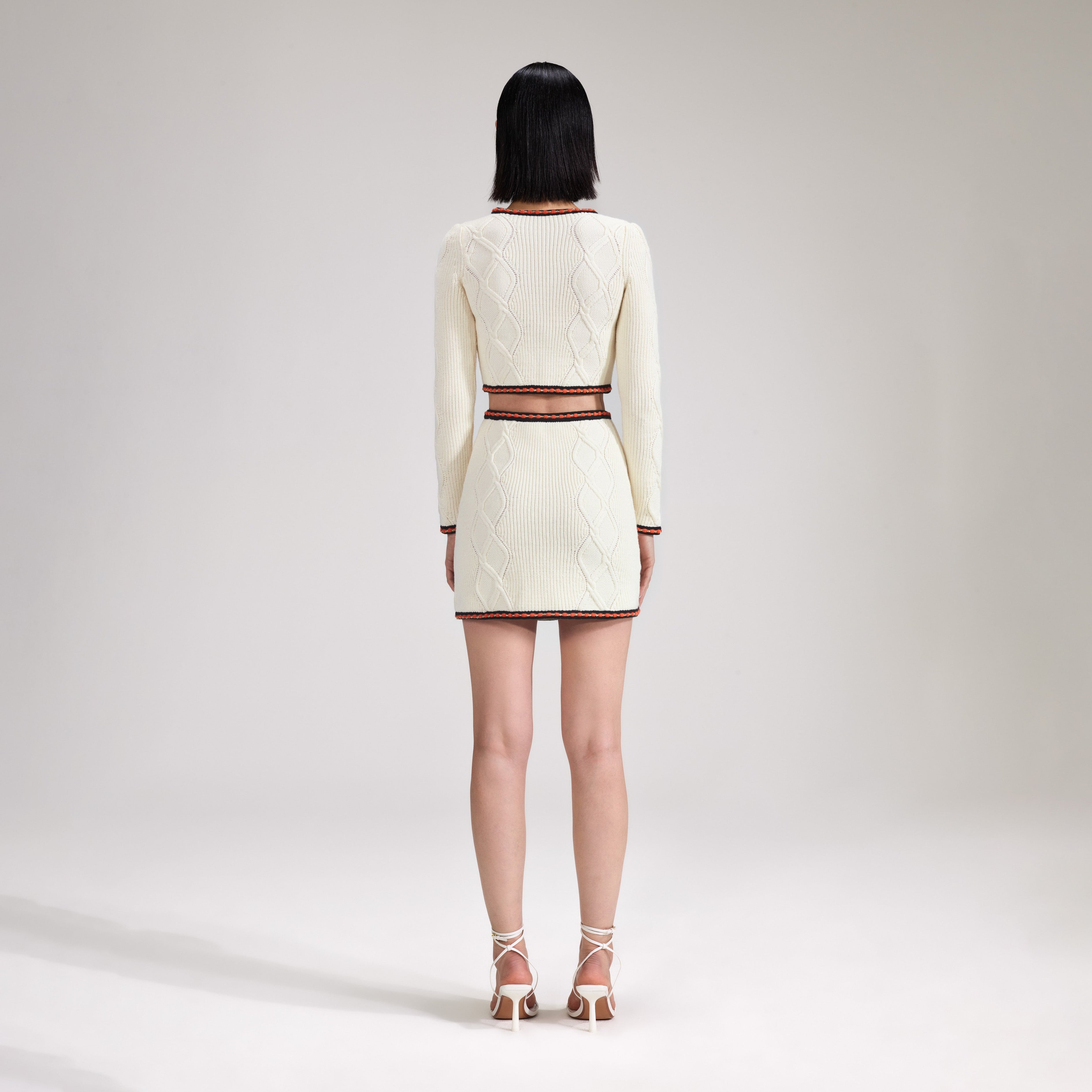 Cream Cable Knit Skirt