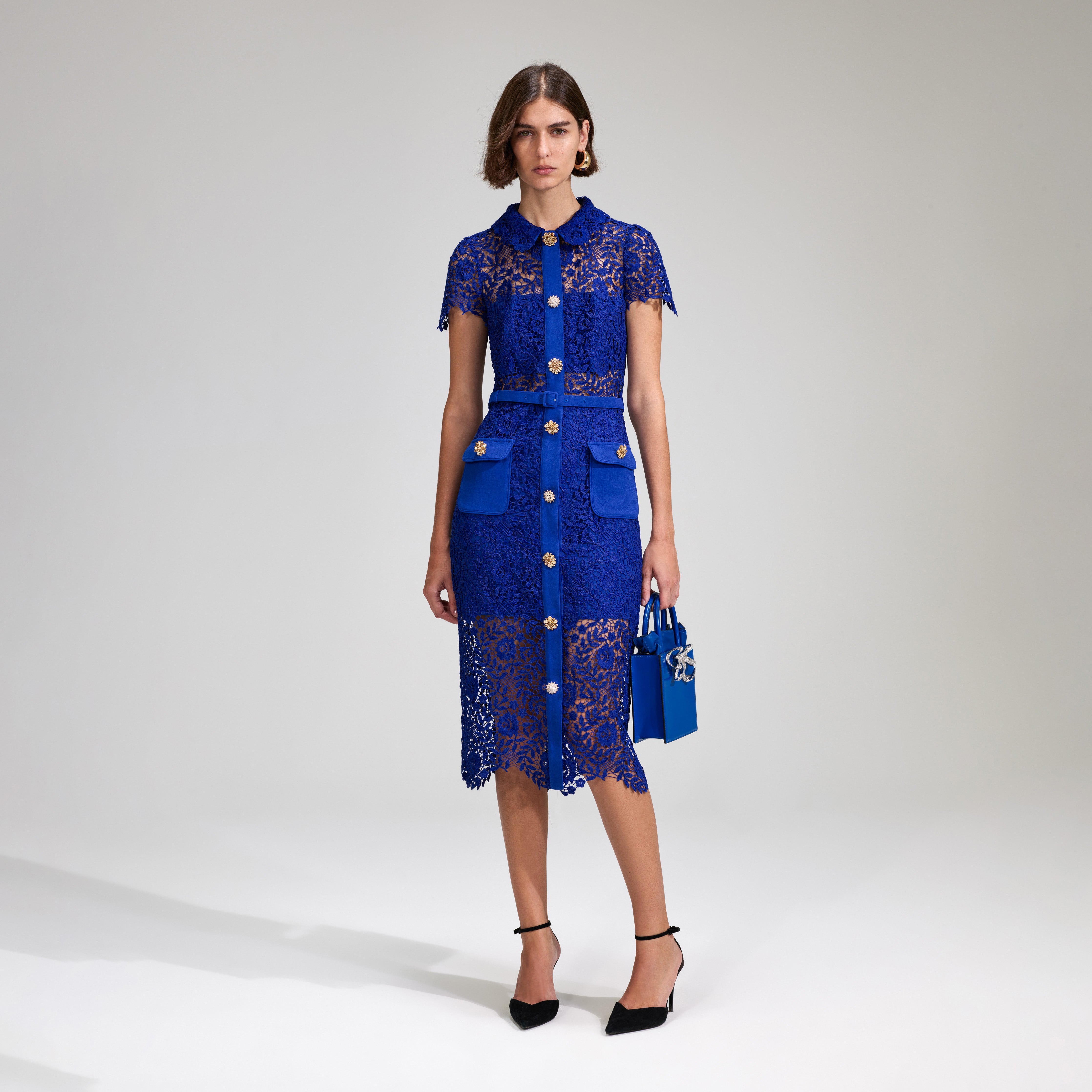 Cobalt blue lace dress hotsell