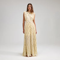 Metallic Jacquard Maxi Dress