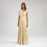 Metallic Jacquard Maxi Dress