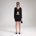 Black Sequin Knit Skirt