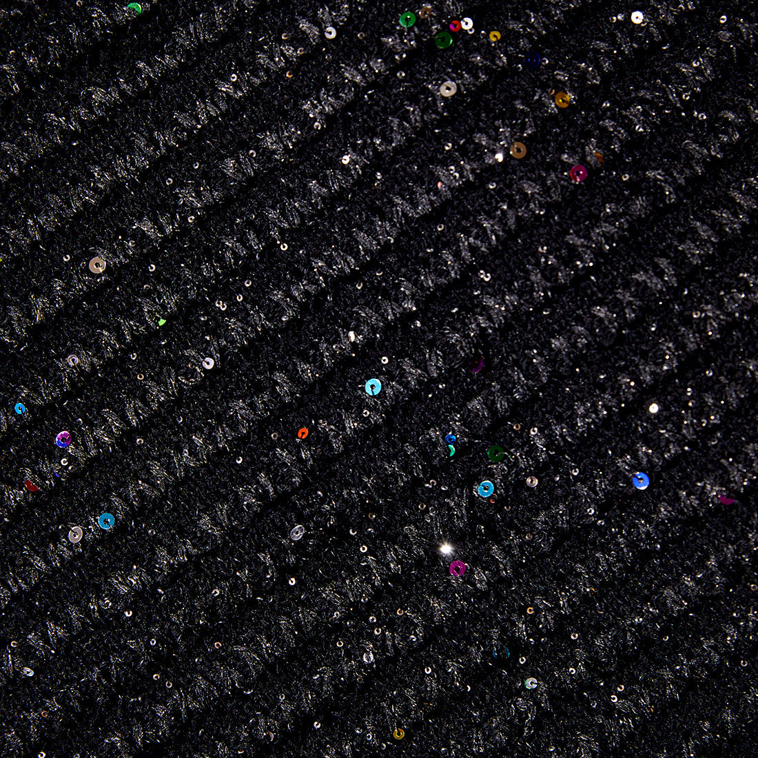 Black Sequin Knit Skirt