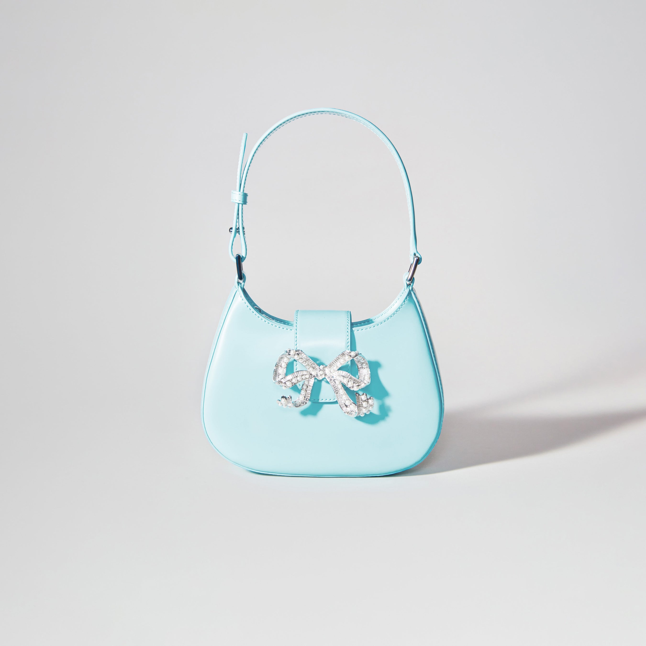 Blue Crescent Bow Mini Bag