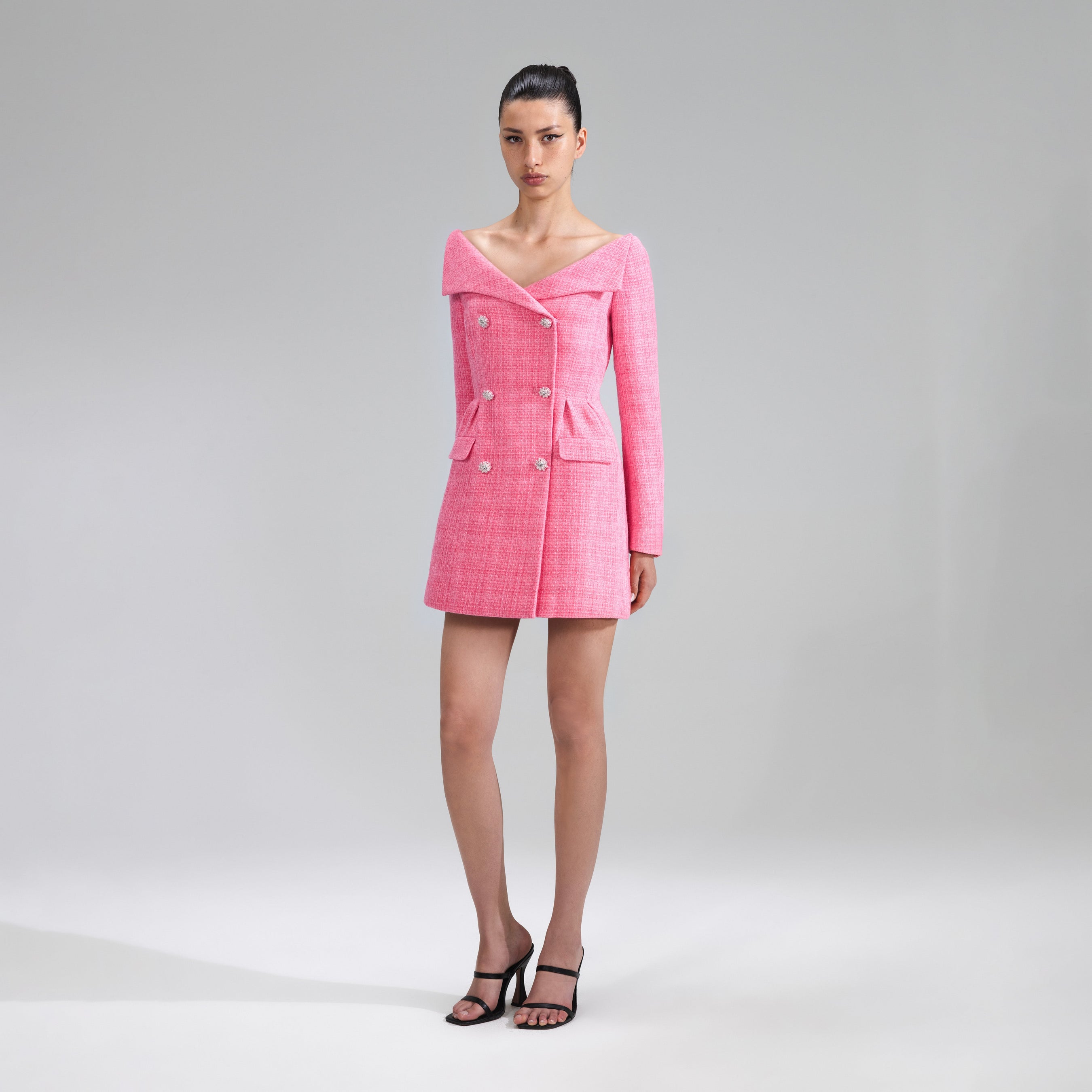 Pink Boucle Mini Dress