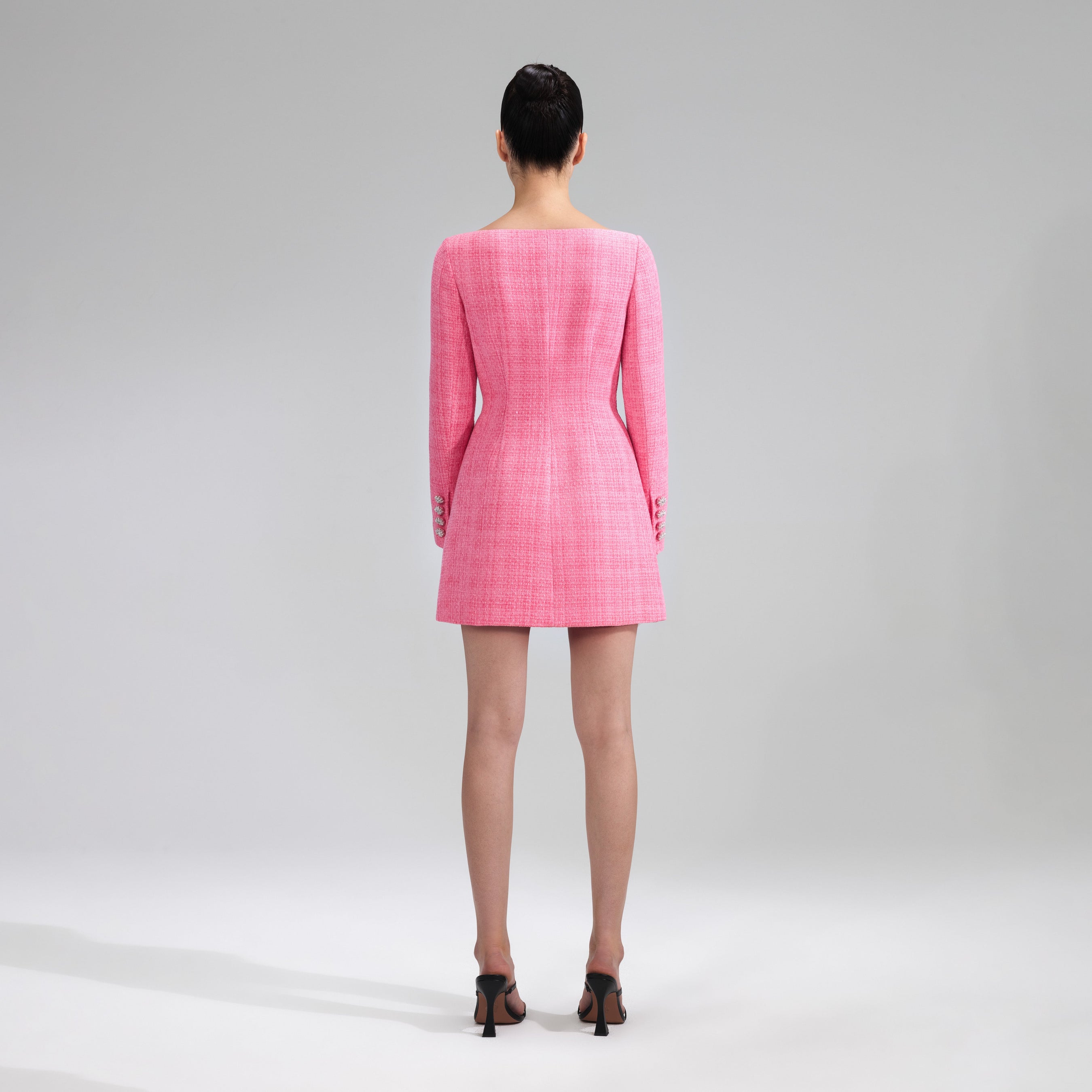 Pink Boucle Mini Dress