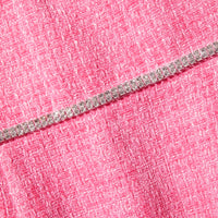 Pink Boucle Diamante Detail Mini Dress