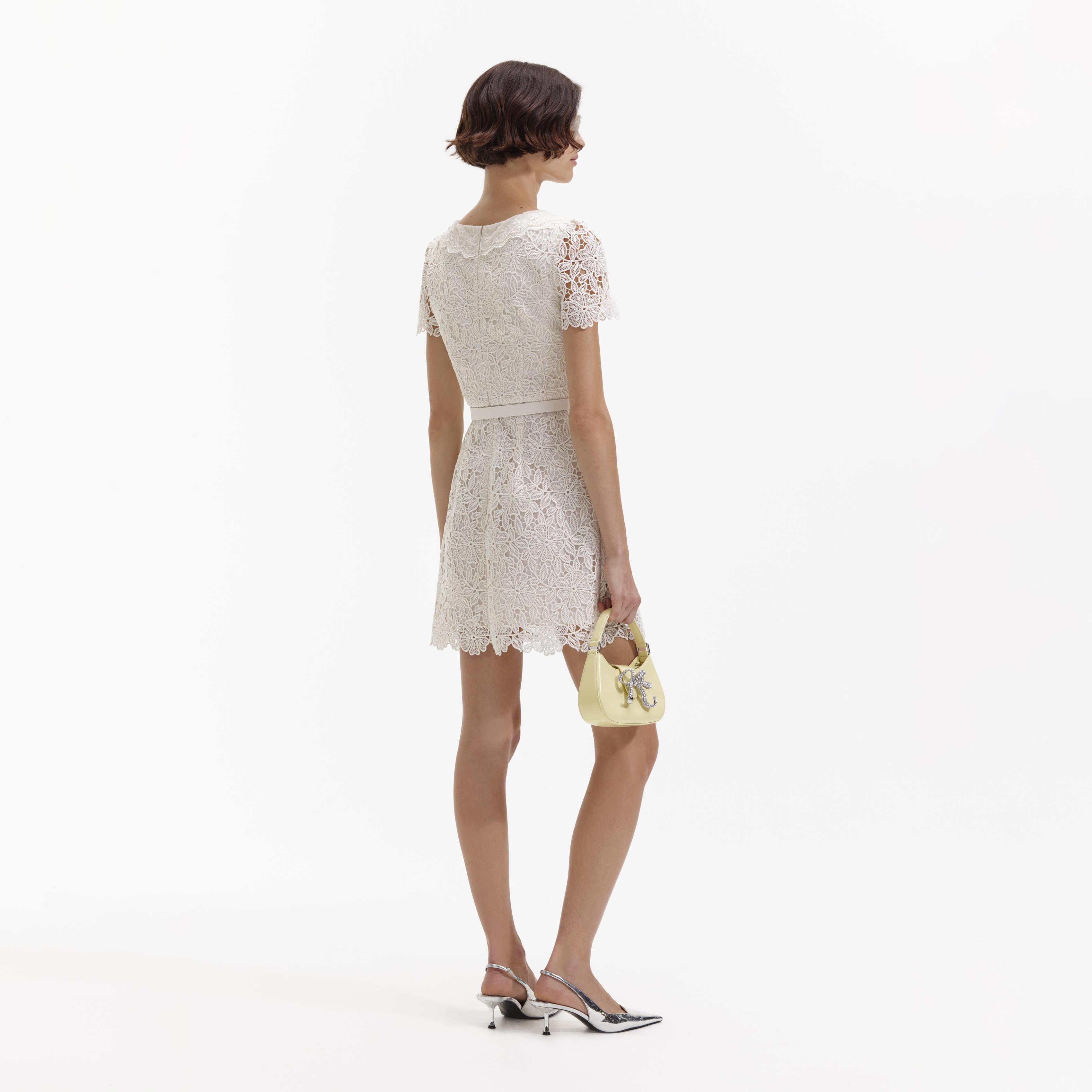 White guipure outlet lace dress