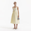 Yellow Taffeta Midi Dress