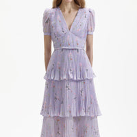 Lilac Floral Midi Dress