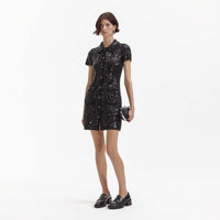 Black Knit Sequin Mini Dress