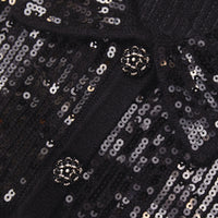 Black Knit Sequin Mini Dress