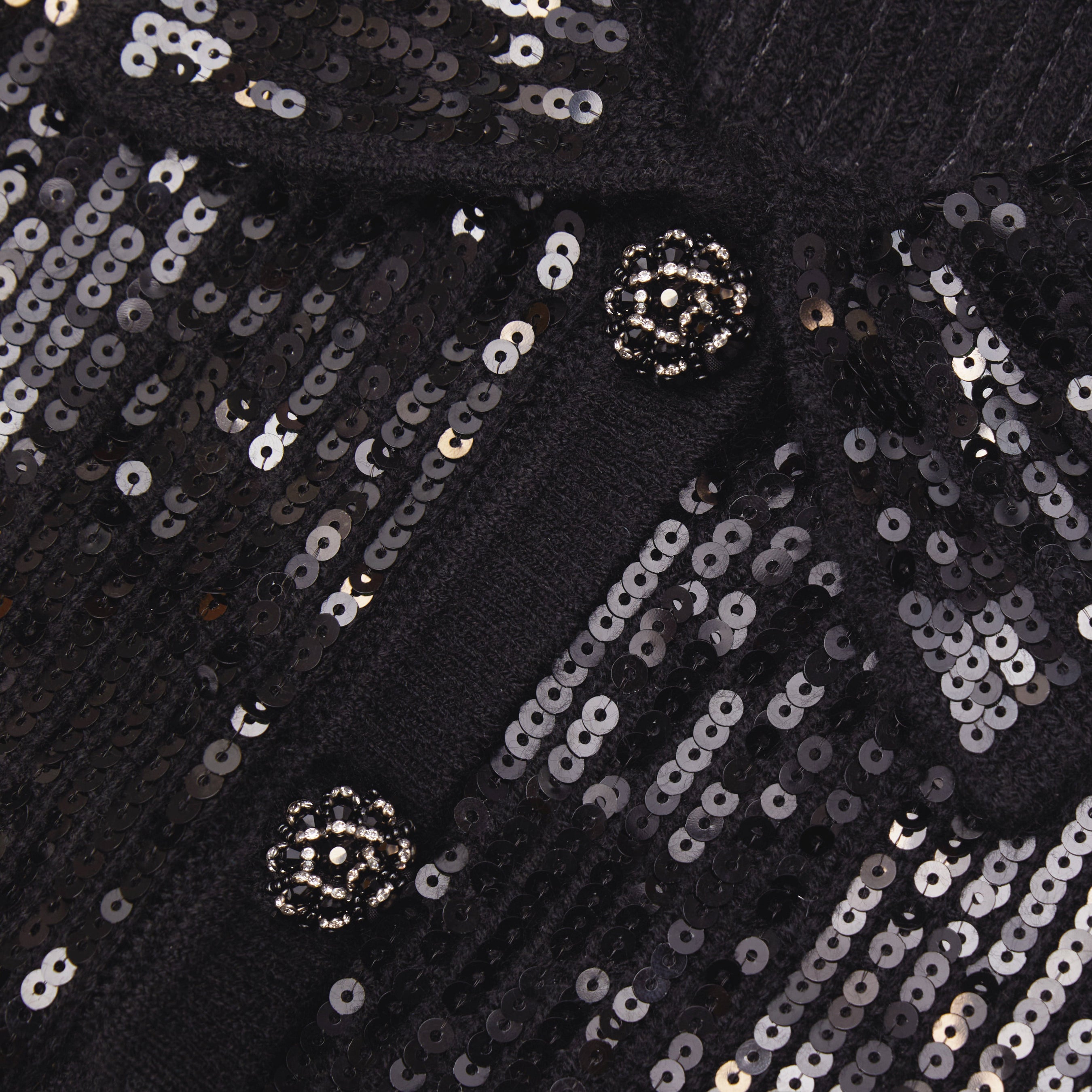 Black Knit Sequin Mini Dress – self-portrait-US