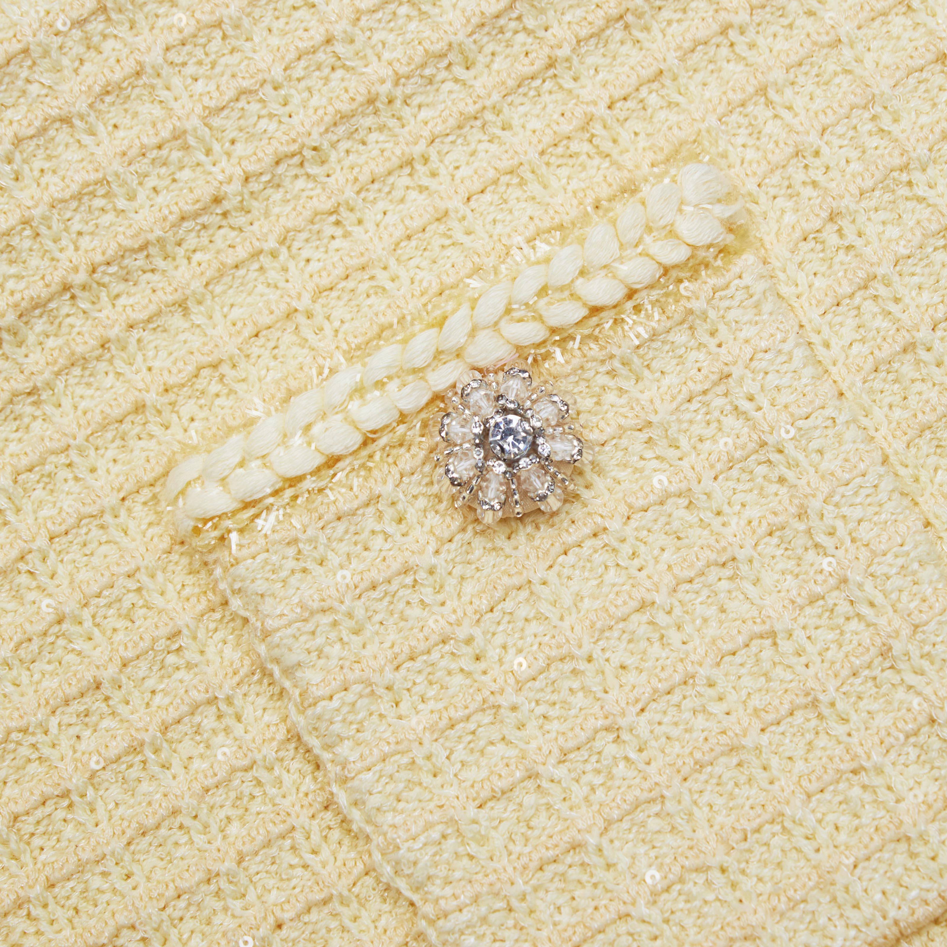 Yellow Textured Knit Skirt