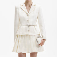Cream Boucle Mini Jacket Dress