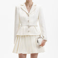 Cream Boucle Mini Jacket Dress
