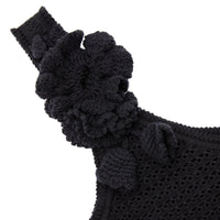 Black Crochet Midi Dress