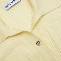 Yellow Ribbed Knit Midi Dress