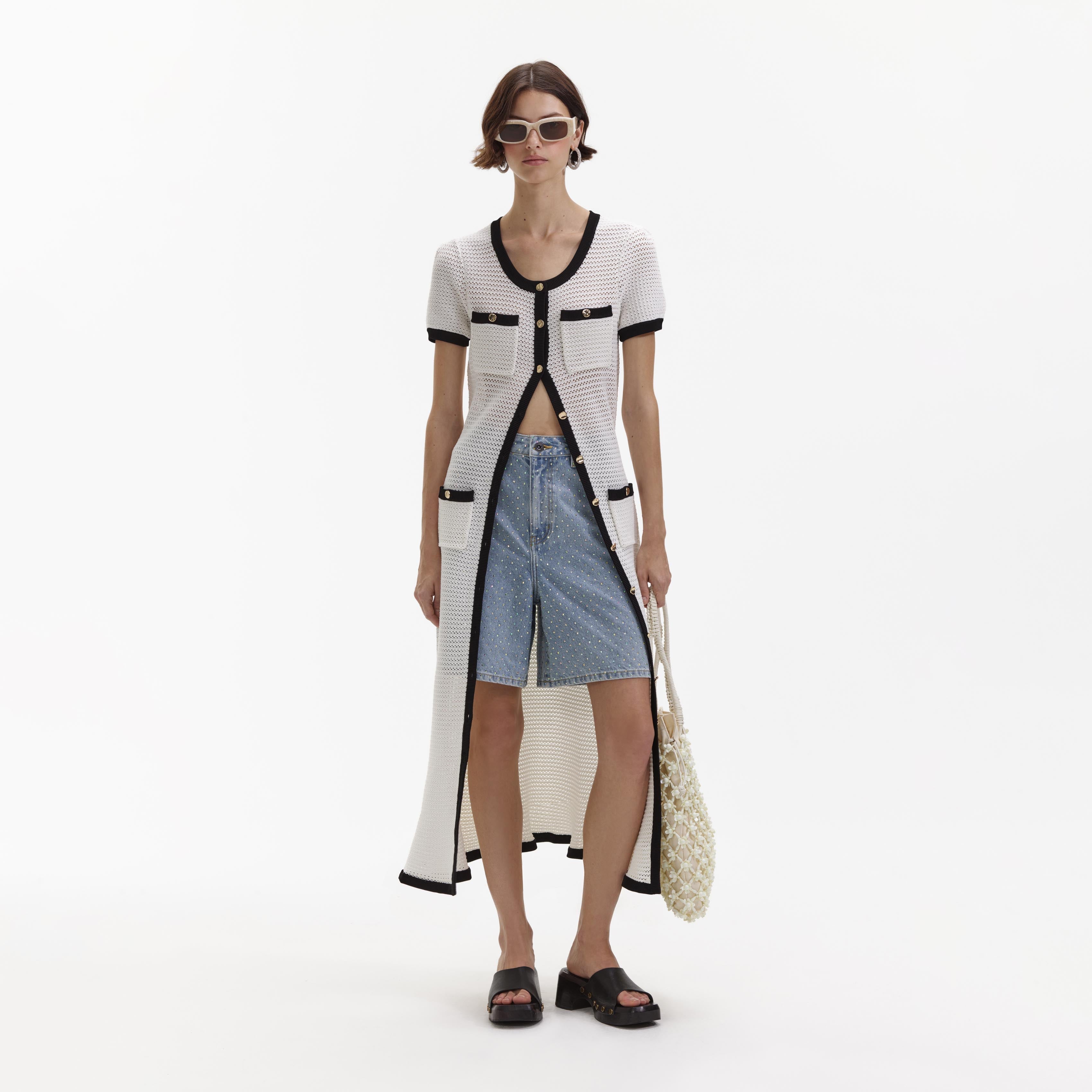Self portrait crochet midi dress sales