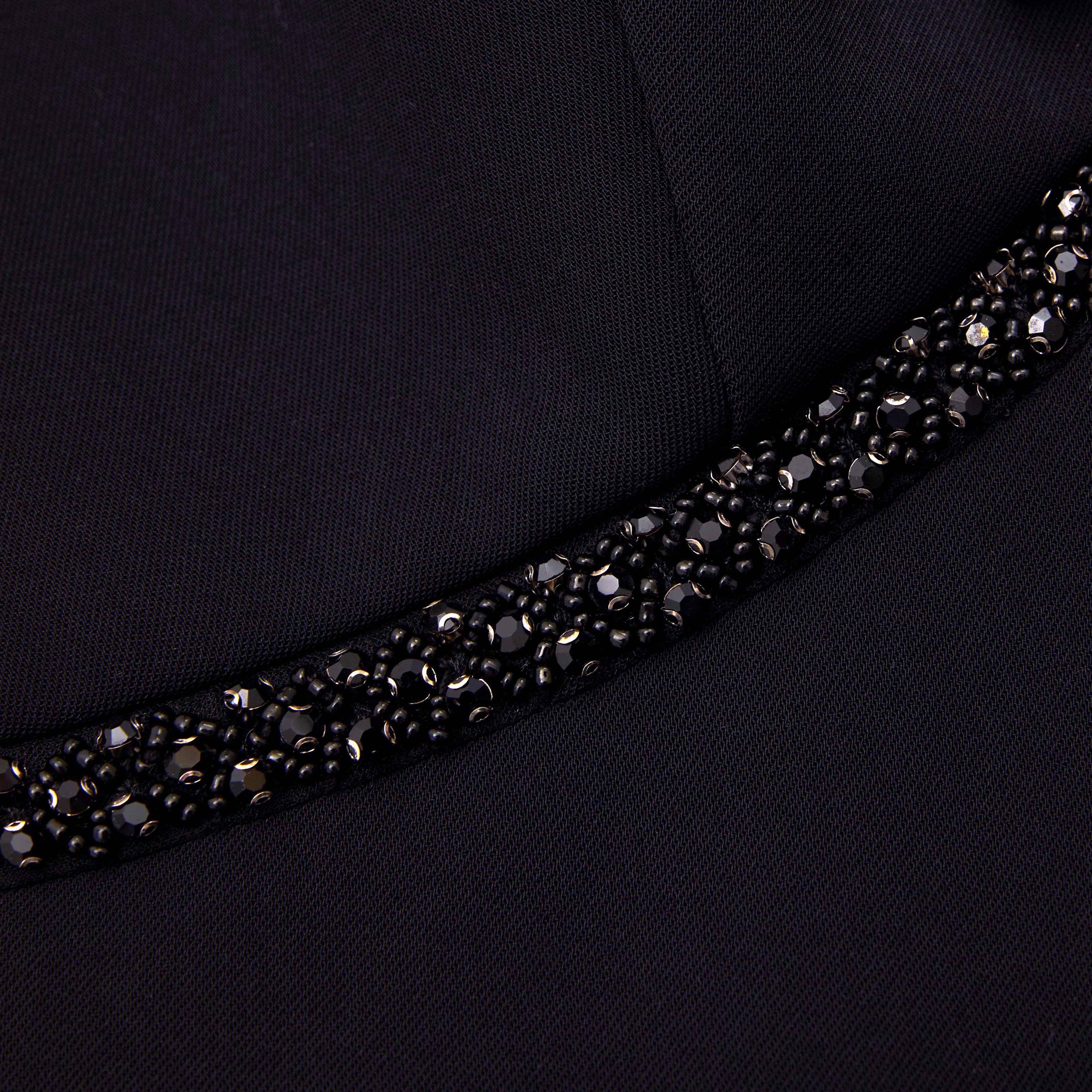 Black Bonded Crepe V Neck Mini Dress