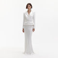 White Crepe Tailored Maxi Dress