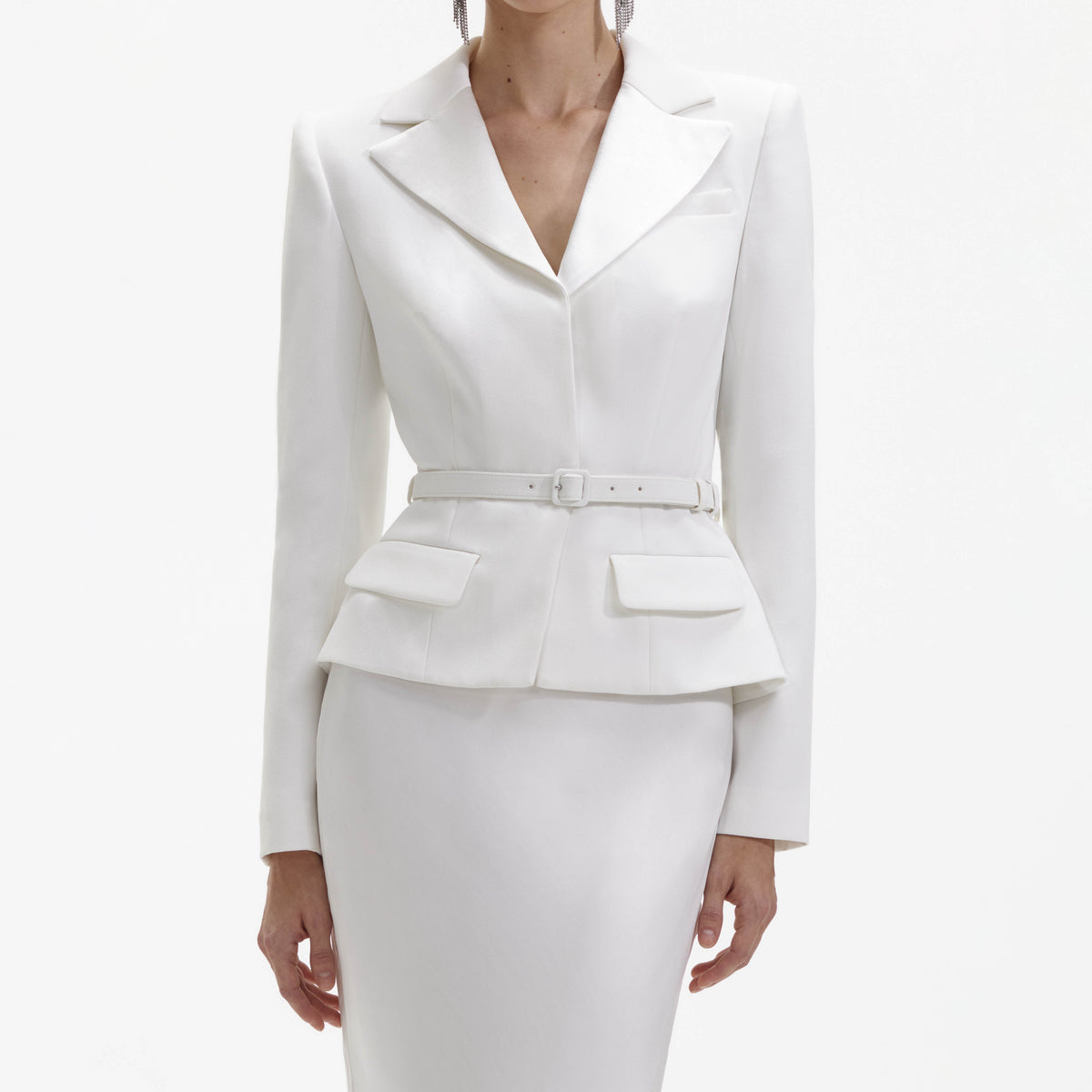 white suit dress womens self-portrait - Crepe Tailored Maxi Stylish Christmas Outfits Inspired it ensures a flawless Size:2XL/3XL 56 May Collection 2026