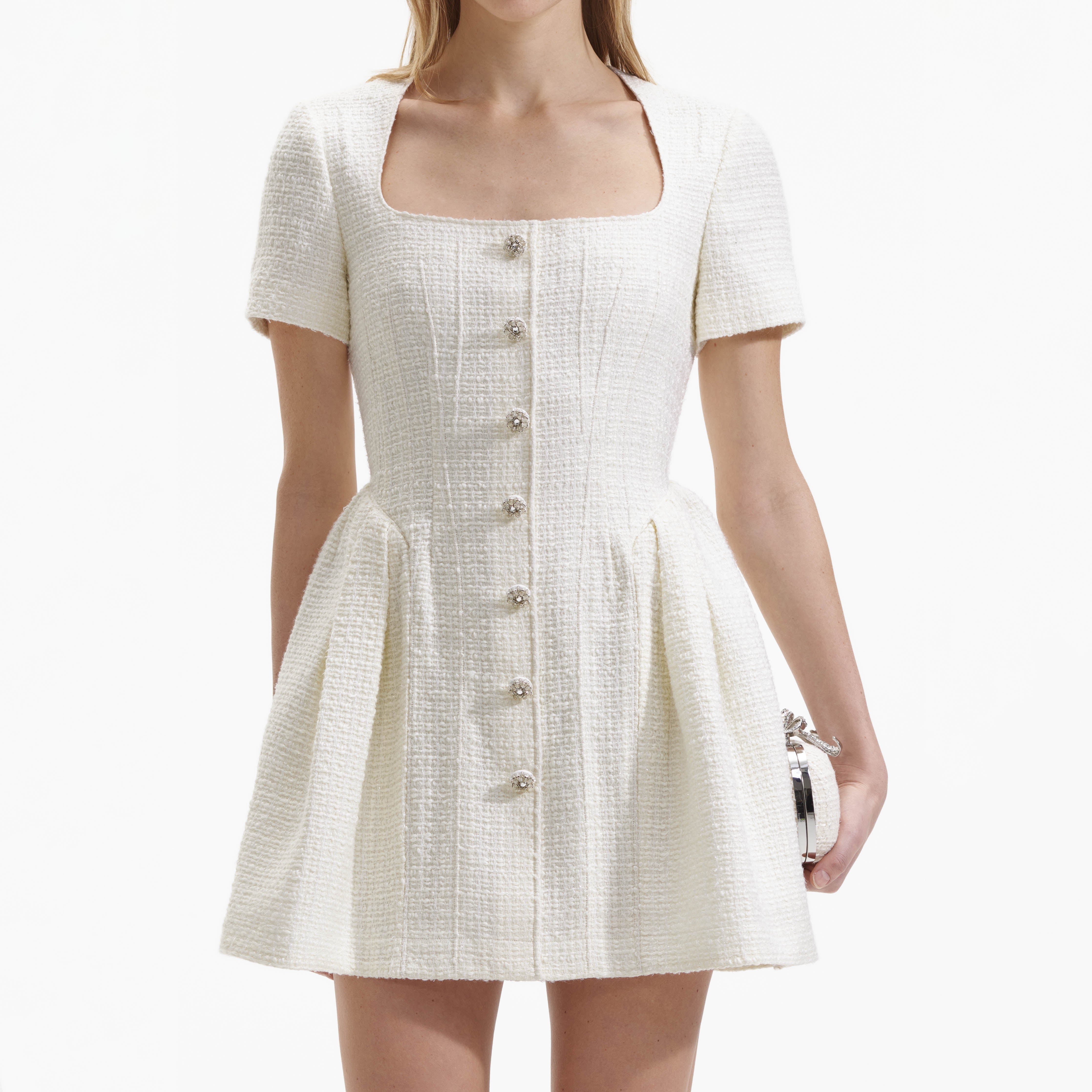 Cream short sleeve dress deals