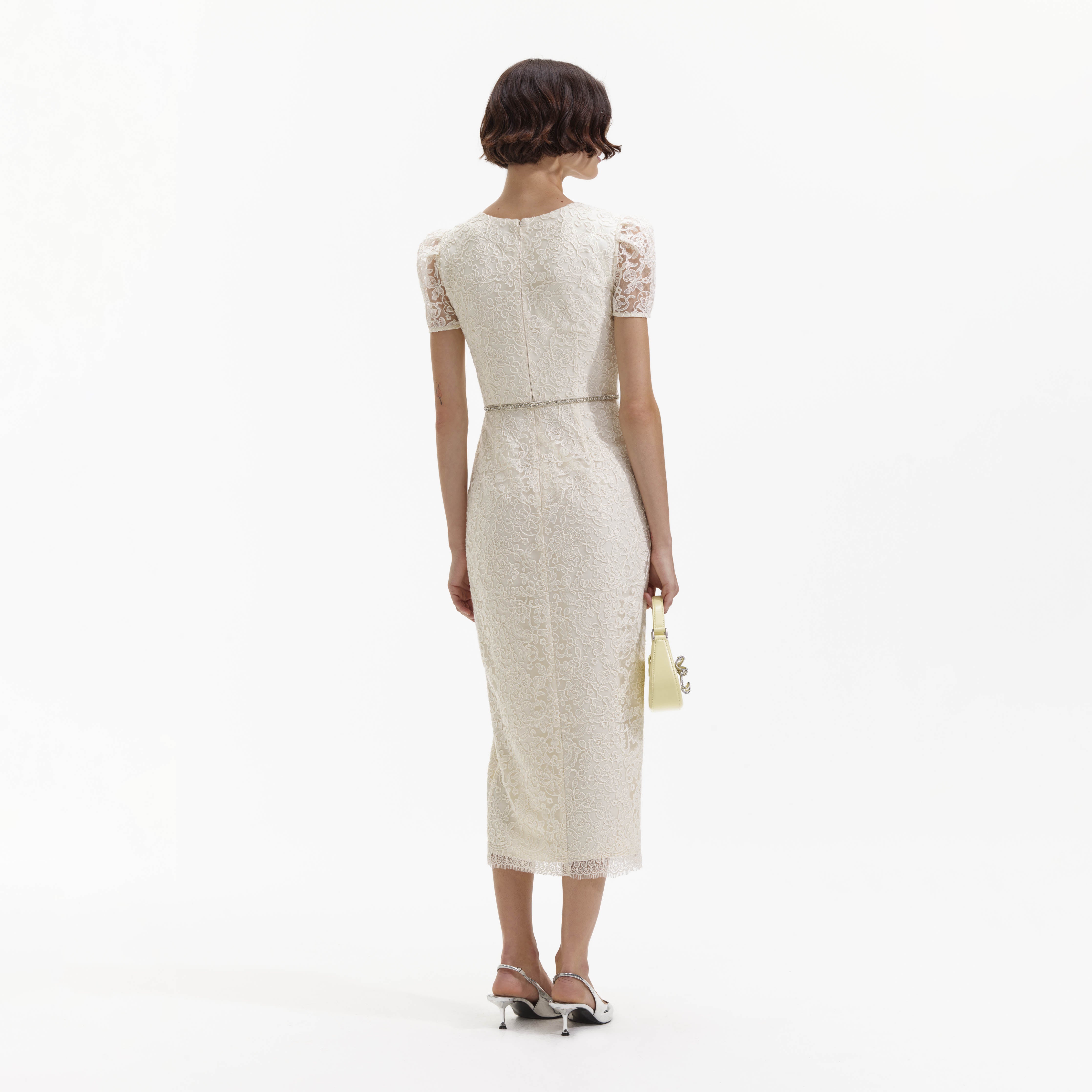 Cream lace cocktail dress best sale