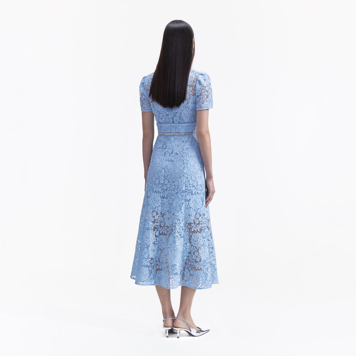 self portrait cord lace dress Pink Cord Lace Midi Dress self-portrait-US
