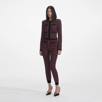 Black And Red Check Cardigan