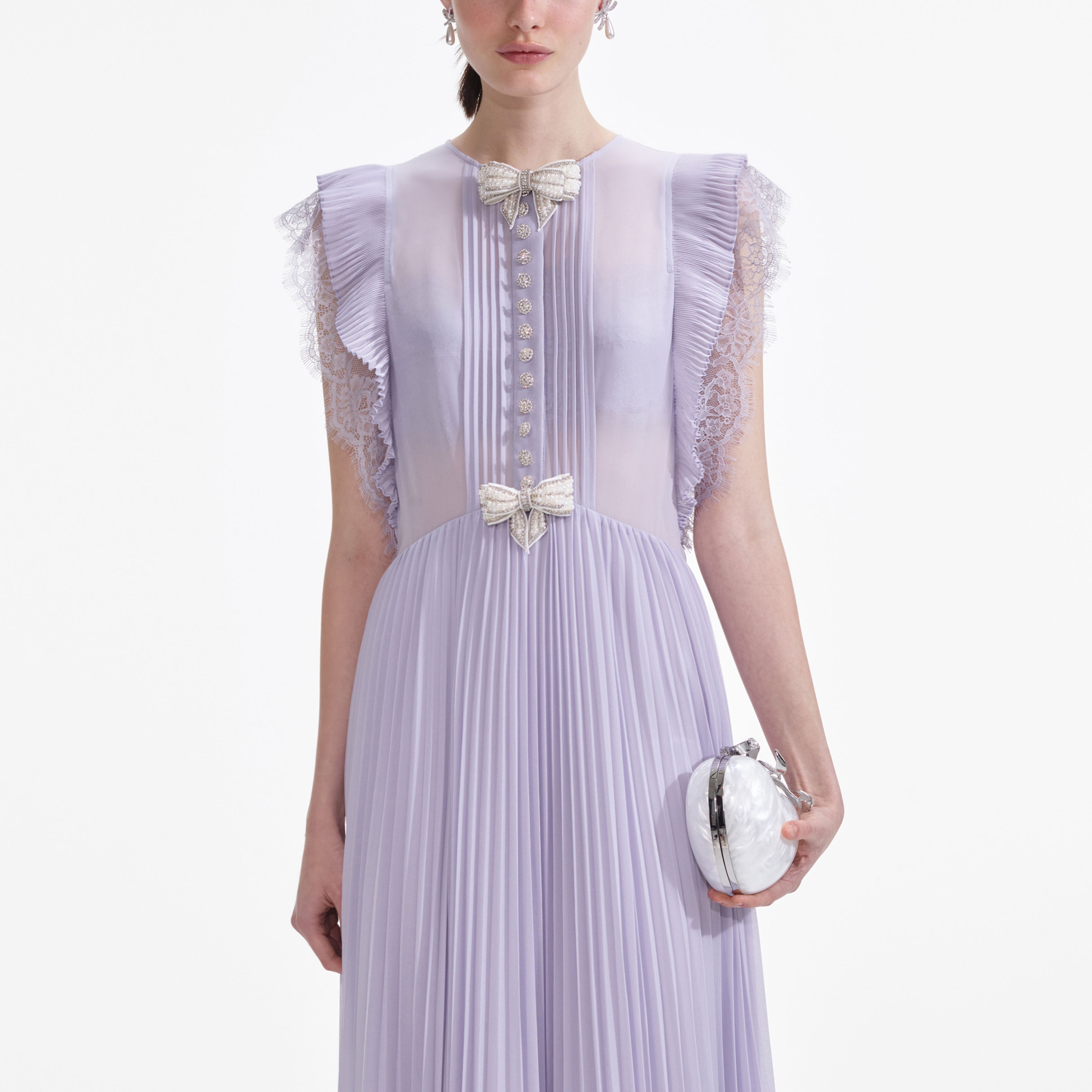 Lilac Chiffon Ruffle Maxi Dress – self-portrait-US Lilac Chiffon Ruffle Maxi Dress – self-portrait-US
