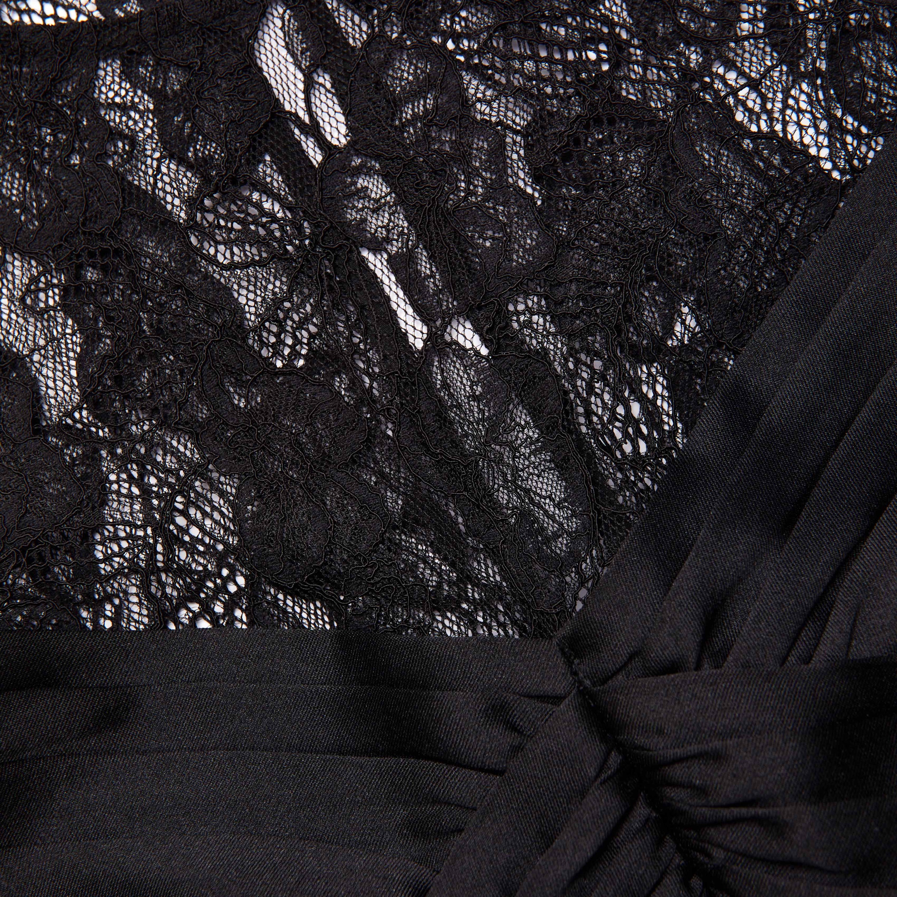 Black Taffeta Lace Mini Dress – self-portrait-US