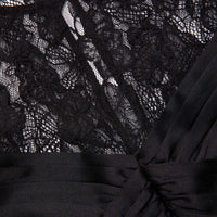 Black Taffeta Lace Mini Dress