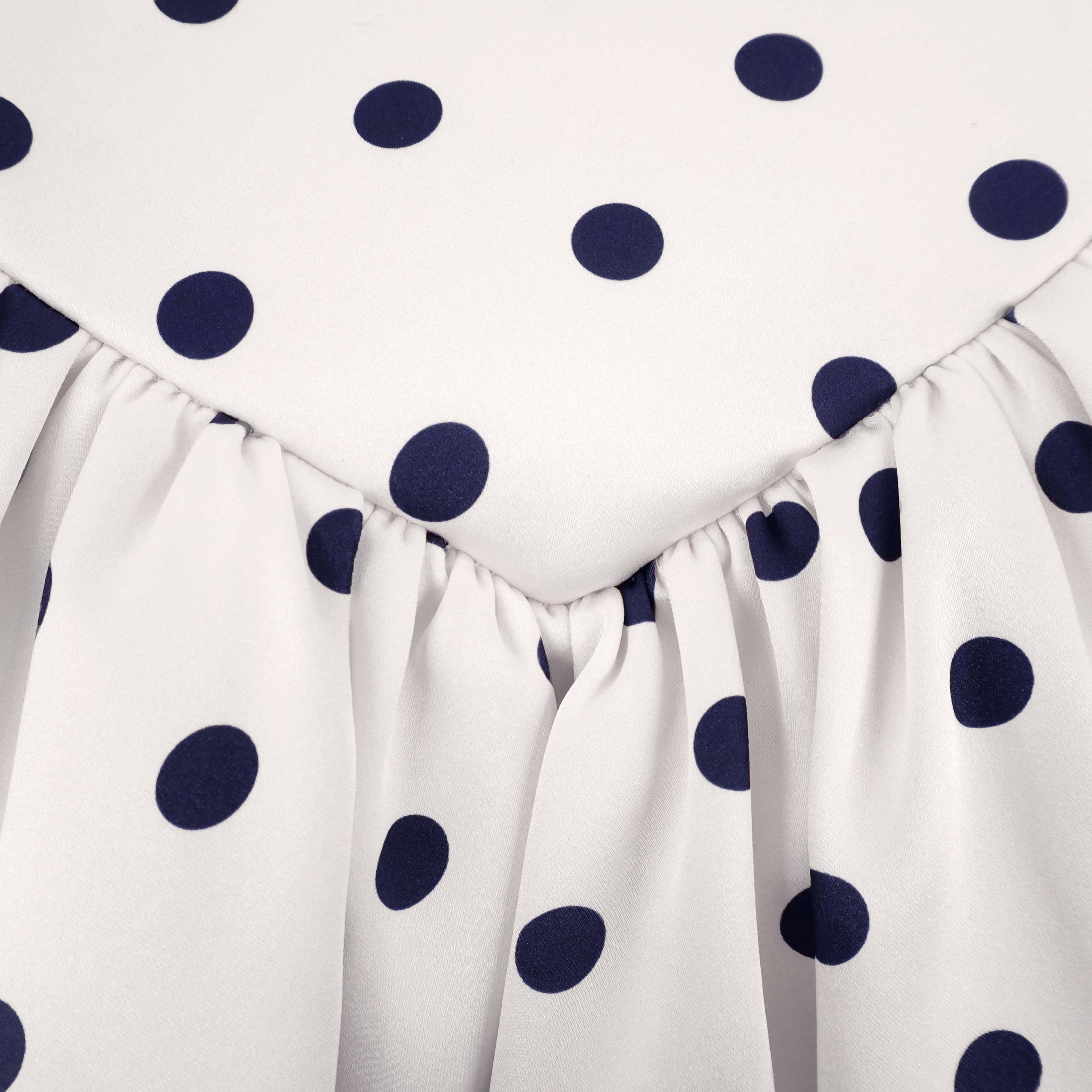 Cream Polka Dot Satin Mini Dress