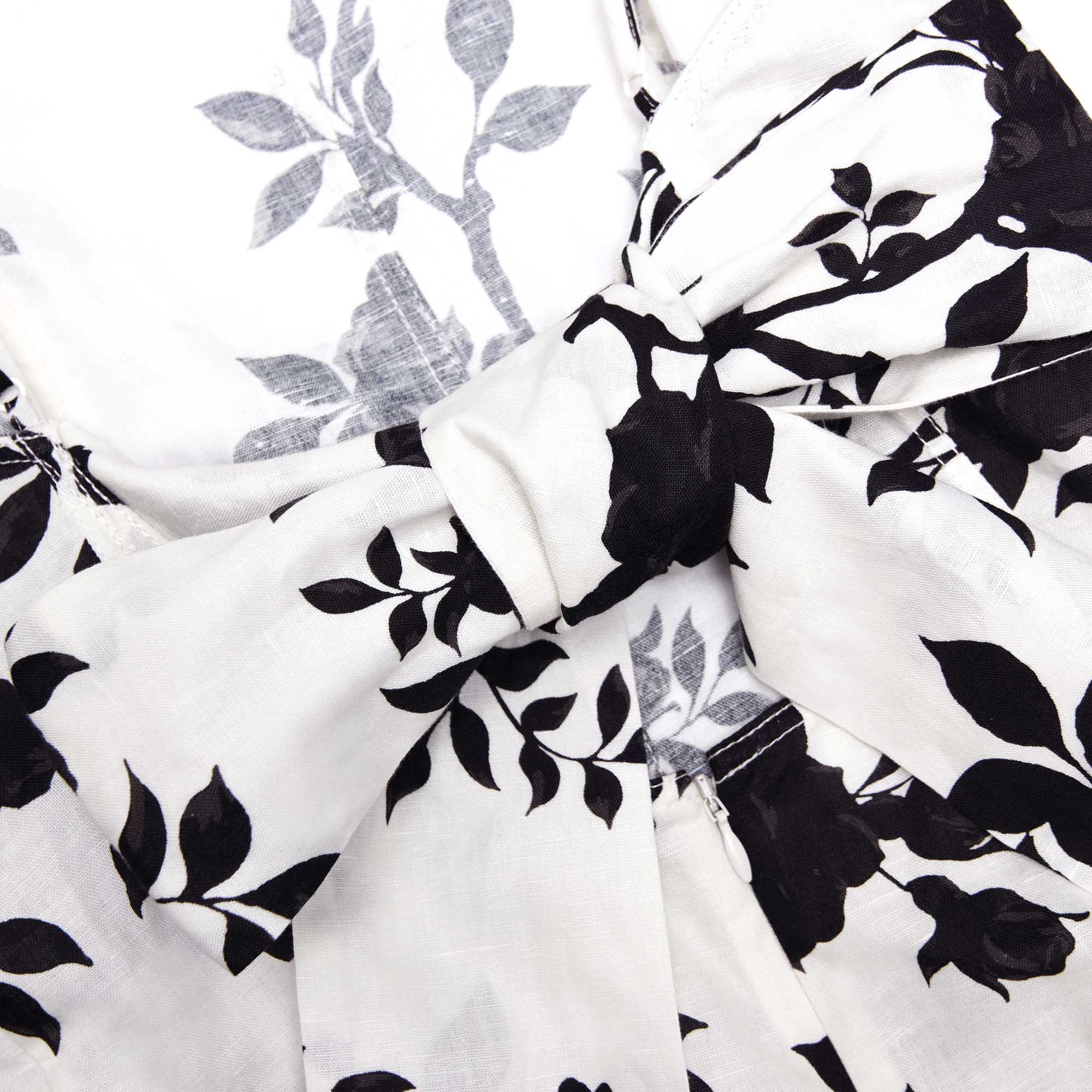 Floral Print Linen Mini Dress – self-portrait-US