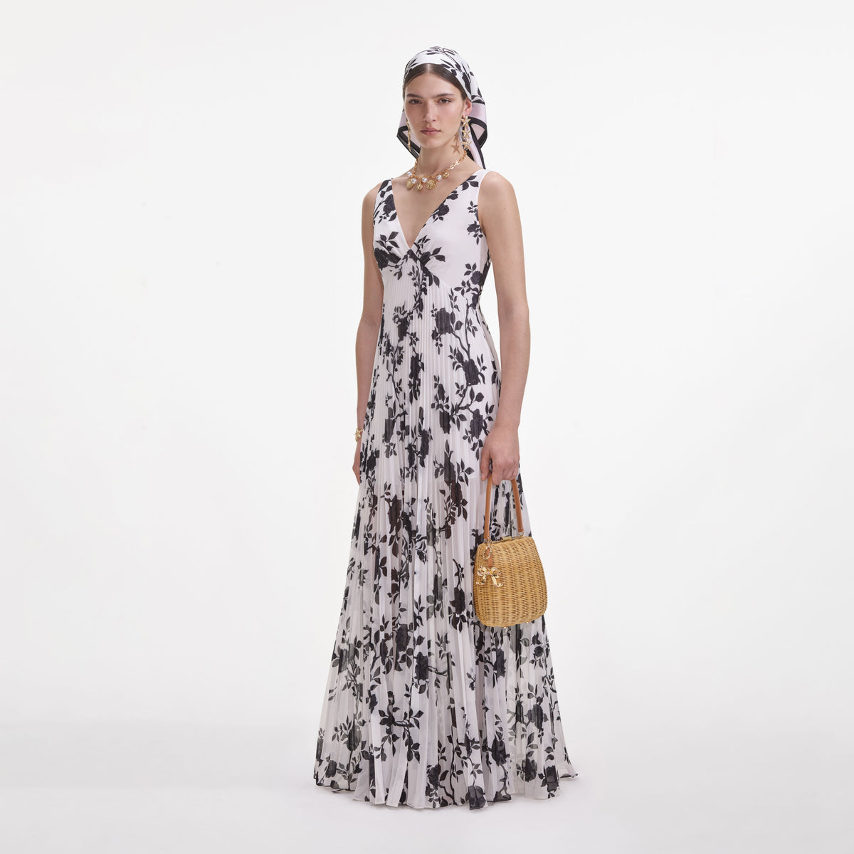 Floral Print Chiffon Maxi Dress  self-portrait-US