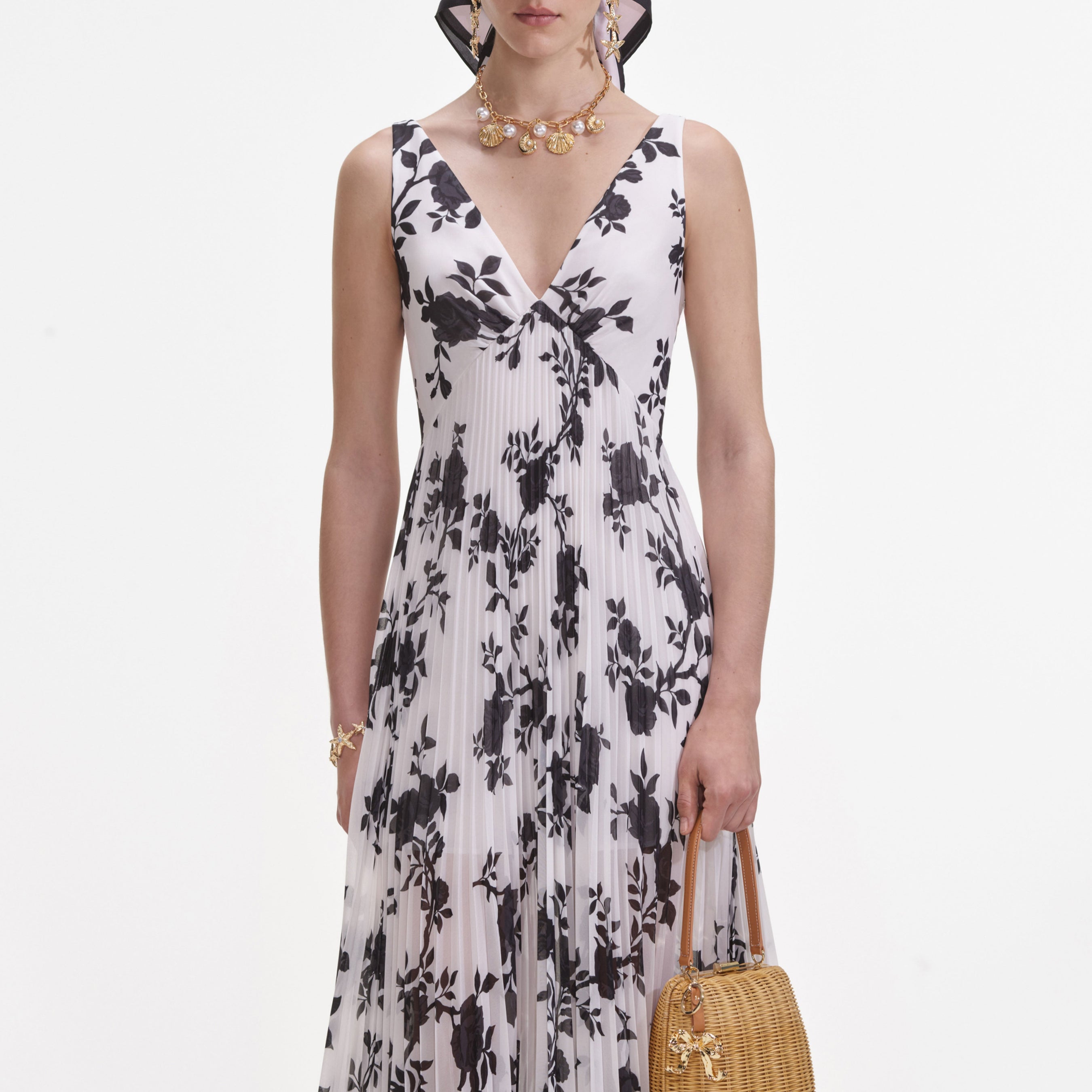 Floral Print Chiffon Maxi Dress