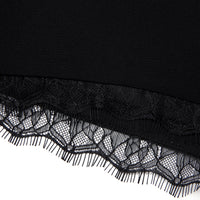 Black Stretch Crepe Lace Short