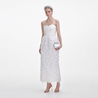 White Organza Bandeau Midi Dress