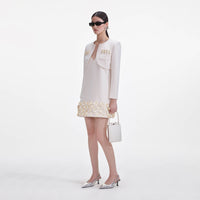 Cream Crepe 3D Sequin Jacket