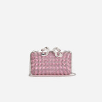 Pink Crystal Box Clutch