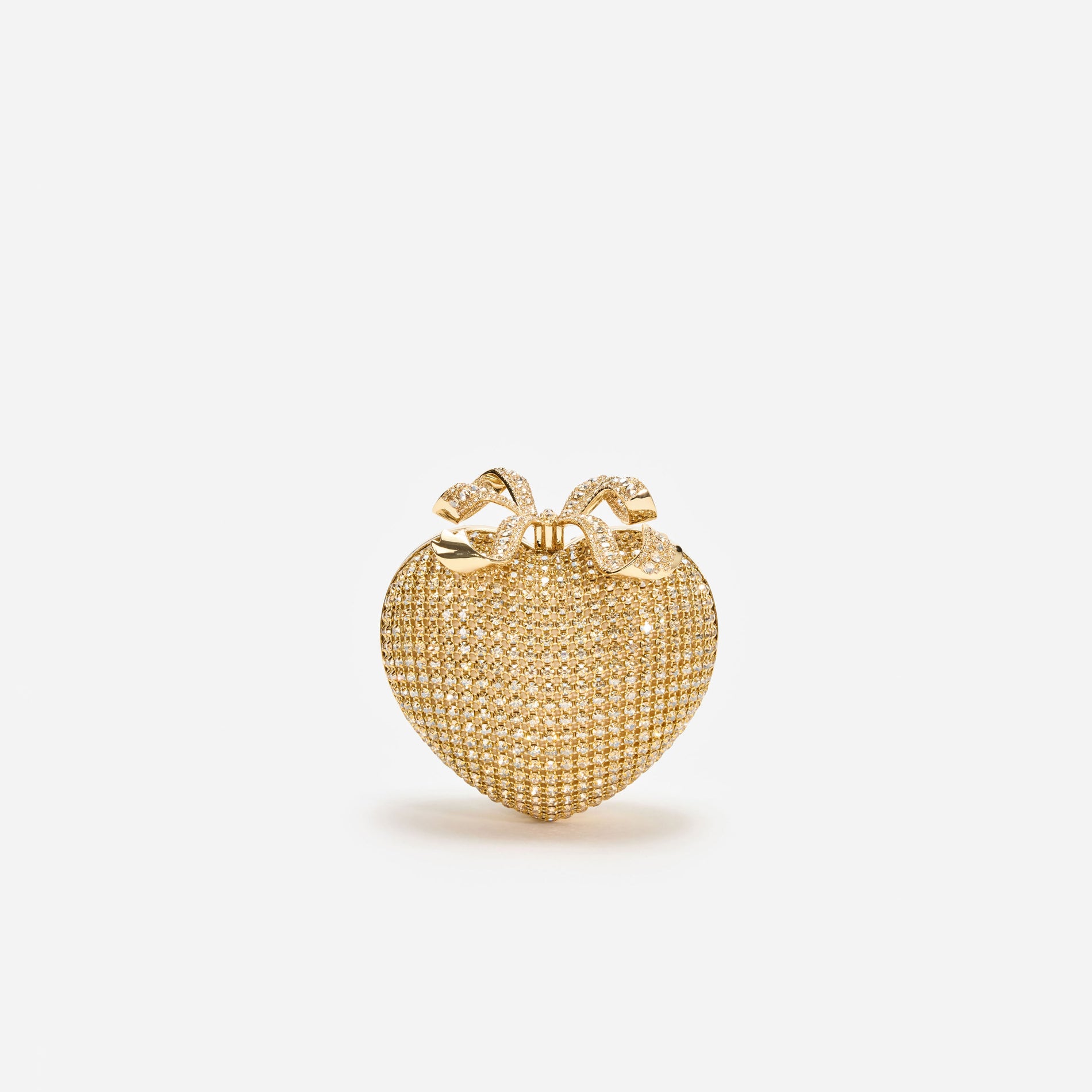 Gold Crystal Heart Clutch