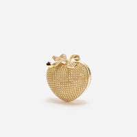 Gold Crystal Heart Clutch