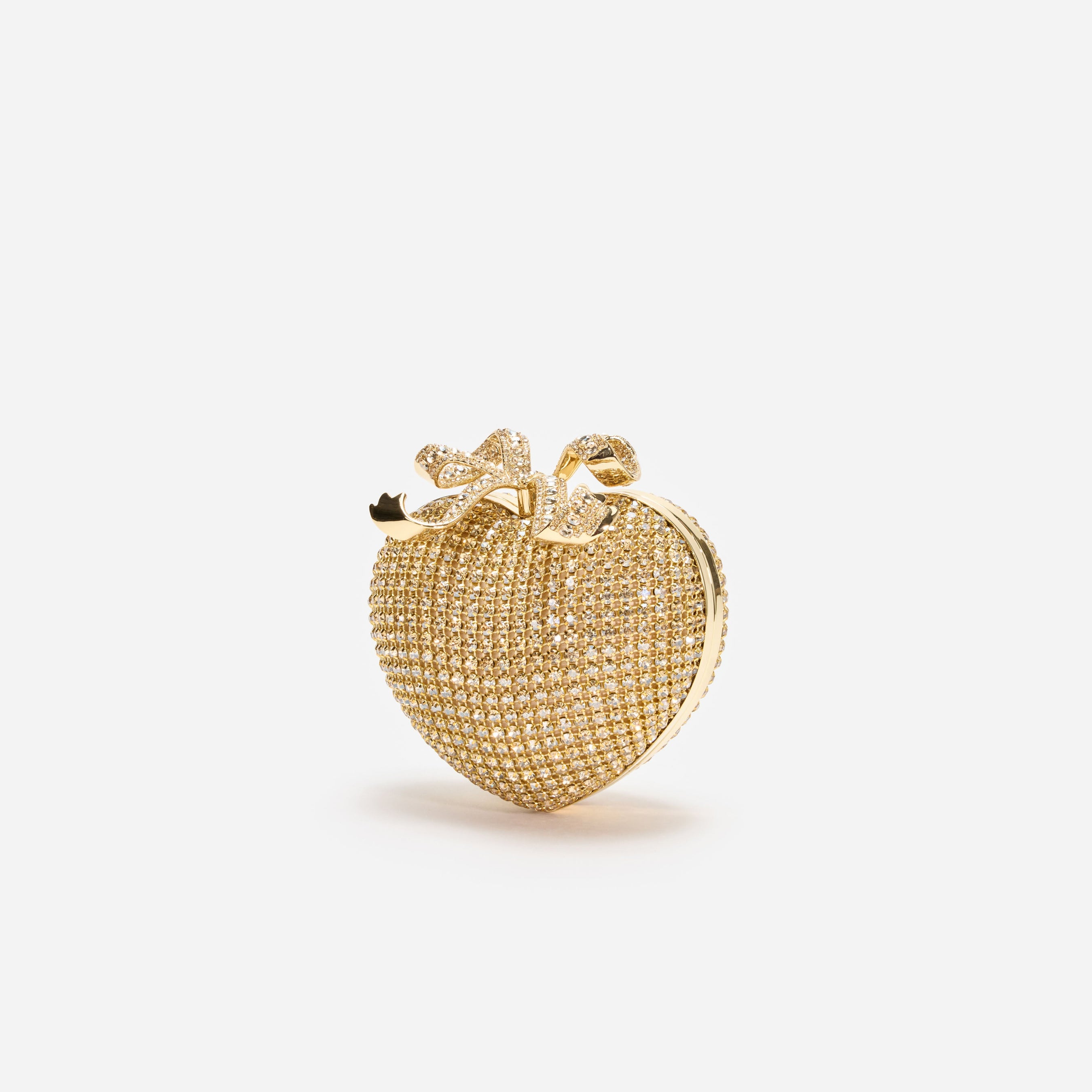 Gold Crystal Heart Clutch